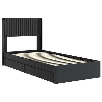 vidaXL Bed Frame with Storage and Headboard Black 90 x 190 cm 4