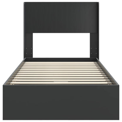vidaXL Bed Frame with Storage and Headboard Black 90 x 190 cm 6
