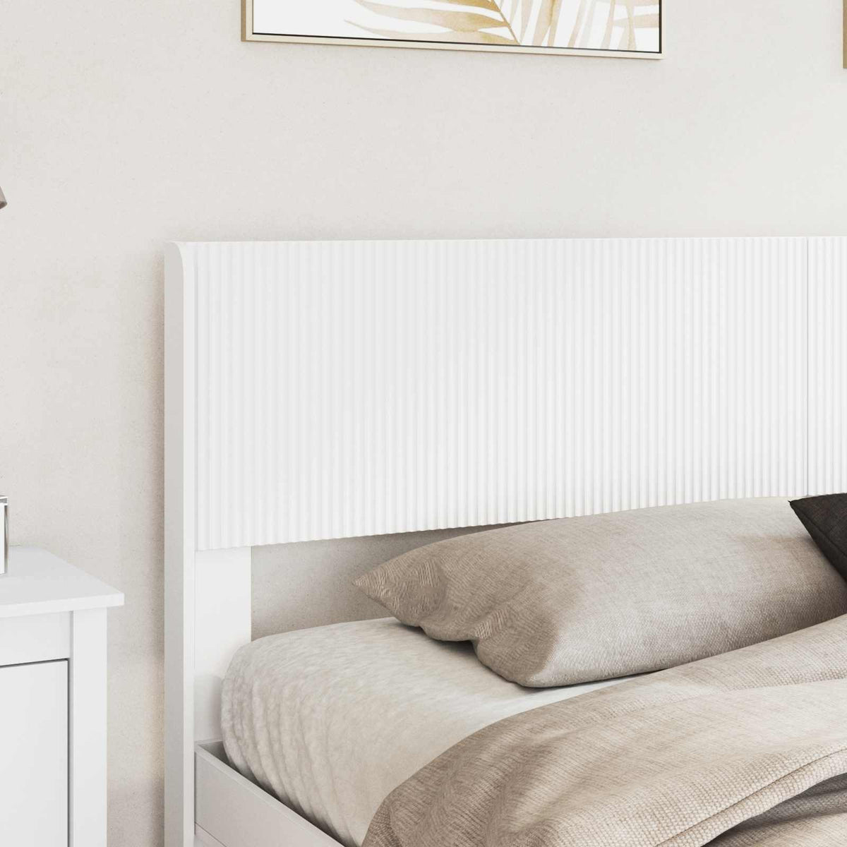 vidaXL Bed Frame with Storage and Headboard White Engineered Wood 3