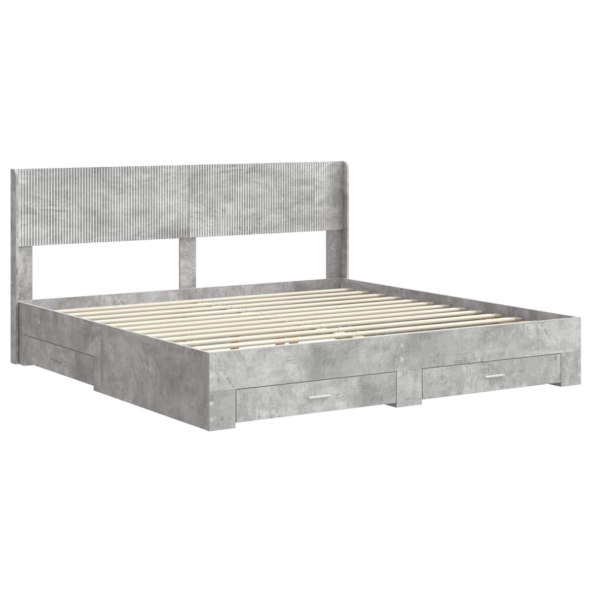 vidaXL Bed Frame with Storage and Headboard Concrete Grey 180 x 200 cm 4