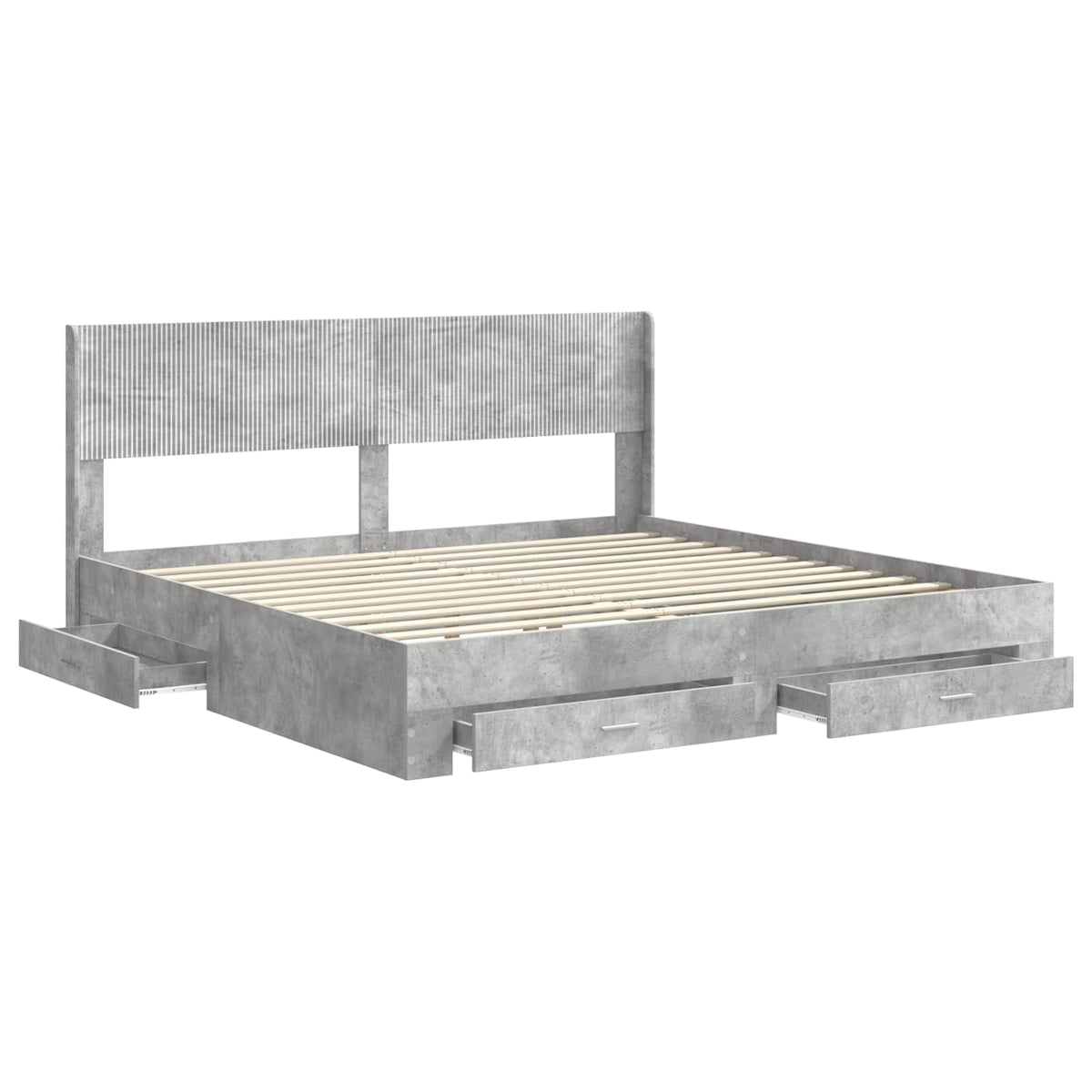 vidaXL Bed Frame with Storage and Headboard Concrete Grey 180 x 200 cm 5