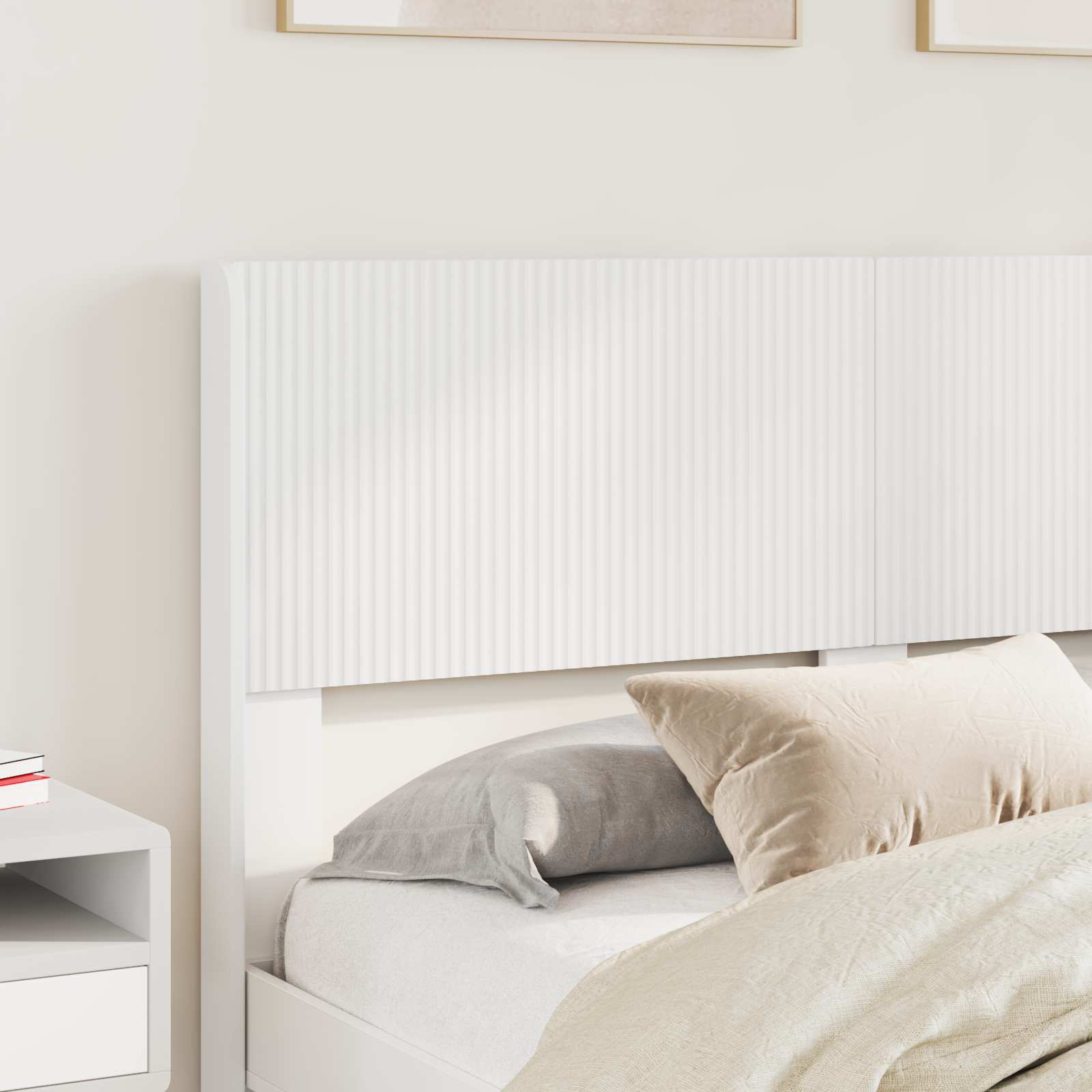 vidaXL Bed Frame with Storage and Headboard White Engineered Wood 3