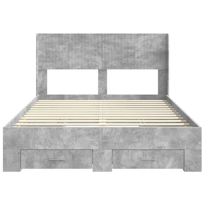 vidaXL Bed Frame with Storage and Headboard Concrete Grey 150 x 200 cm 6