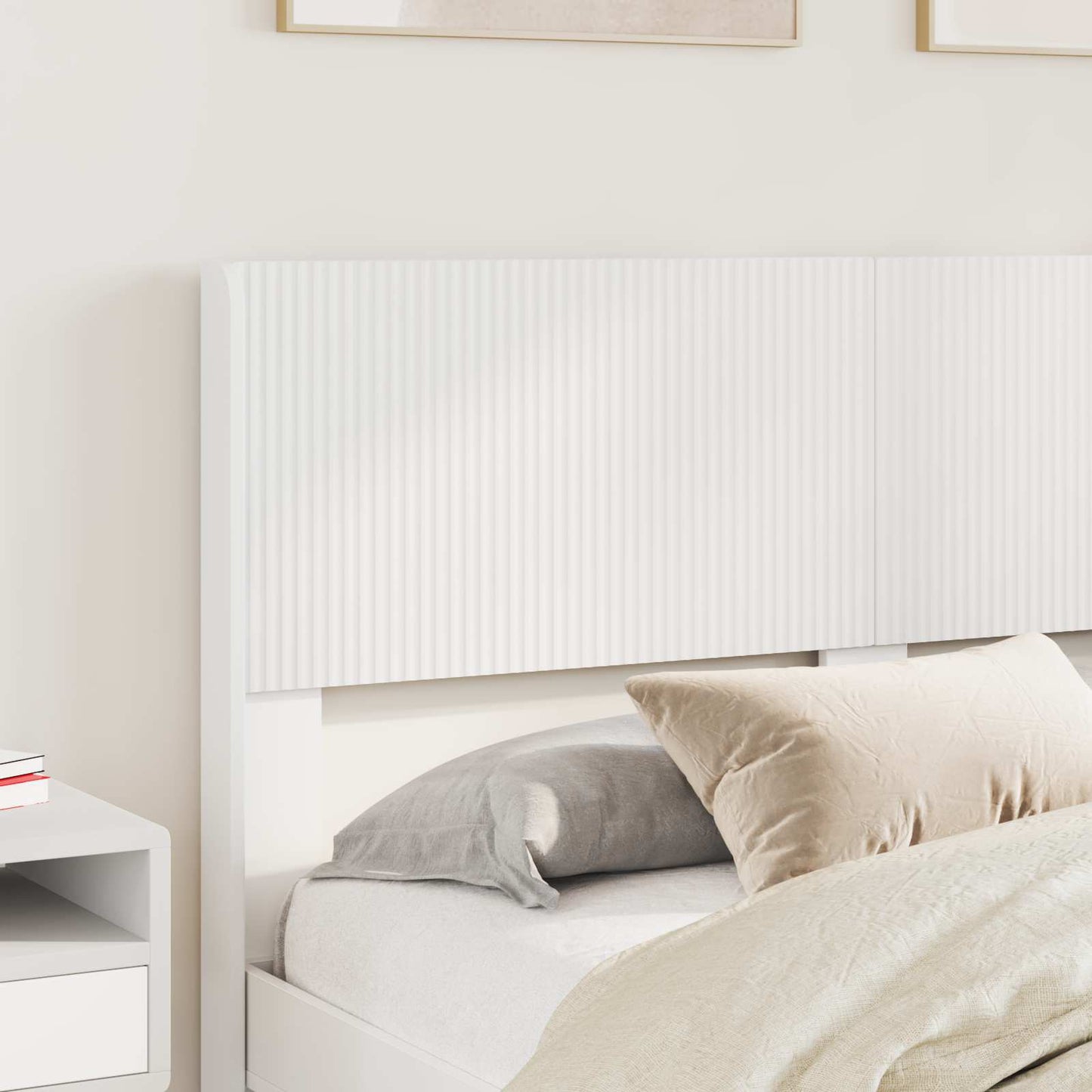 vidaXL Bed Frame with Storage and Headboard White Engineered Wood 3