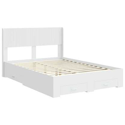 vidaXL Bed Frame with Storage and Headboard White Engineered Wood 4