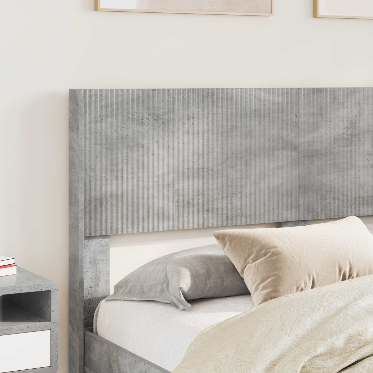 vidaXL Bed Frame with Storage and Headboard Concrete Grey 120 x 200 cm 3