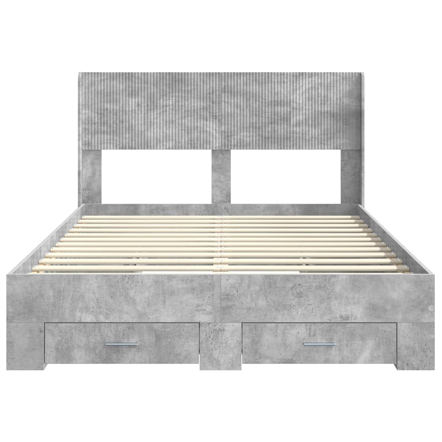 vidaXL Bed Frame with Storage and Headboard Concrete Grey 120 x 200 cm 6