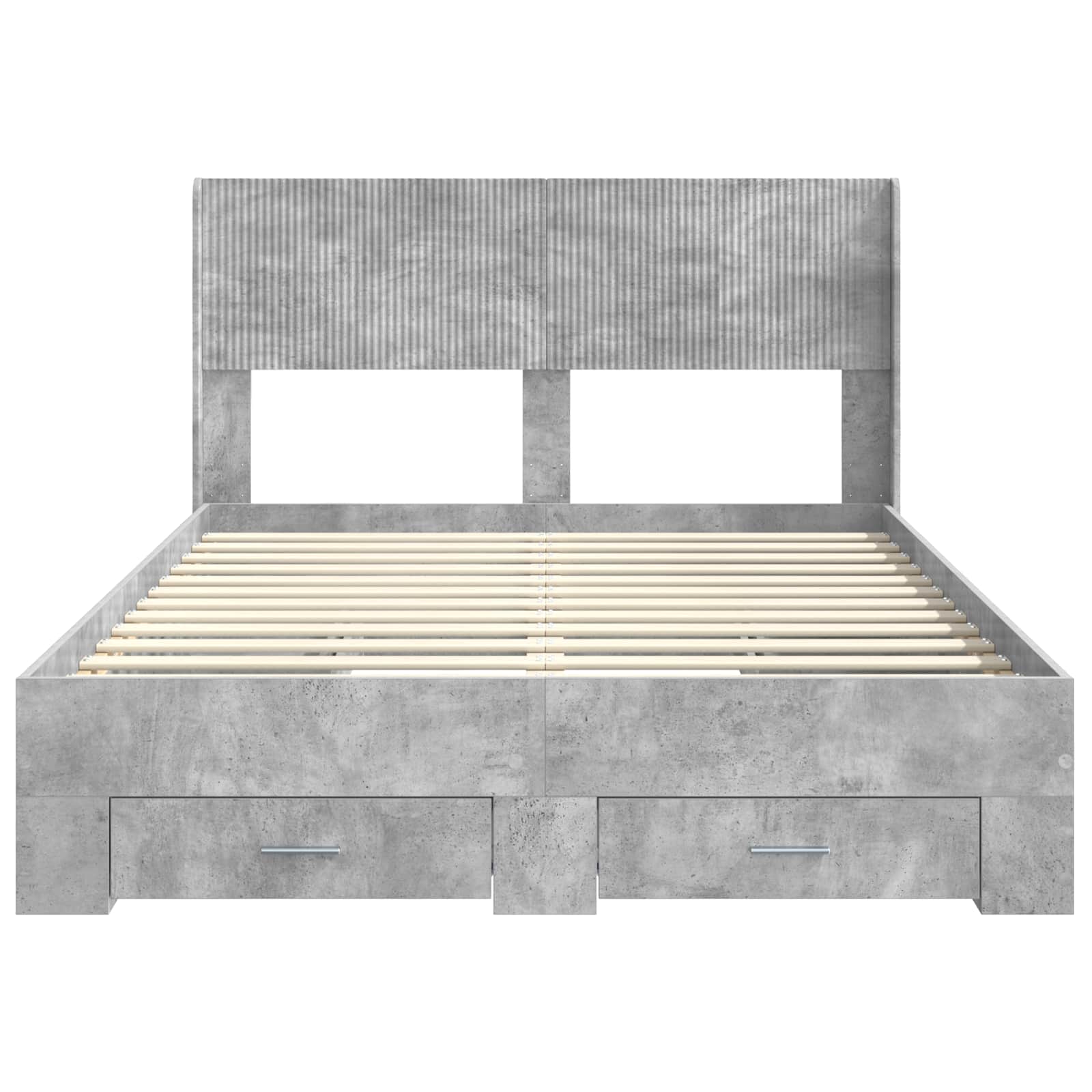vidaXL Bed Frame with Storage and Headboard Concrete Grey 120 x 200 cm 6