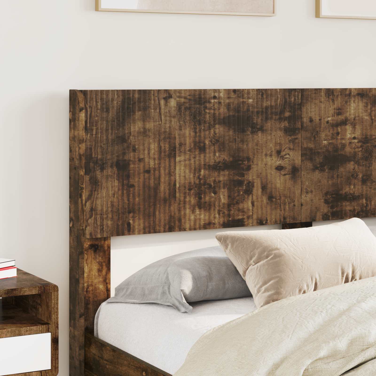 vidaXL Bed Frame with Storage and Headboard Smoked Oak 120 x 200 cm 3