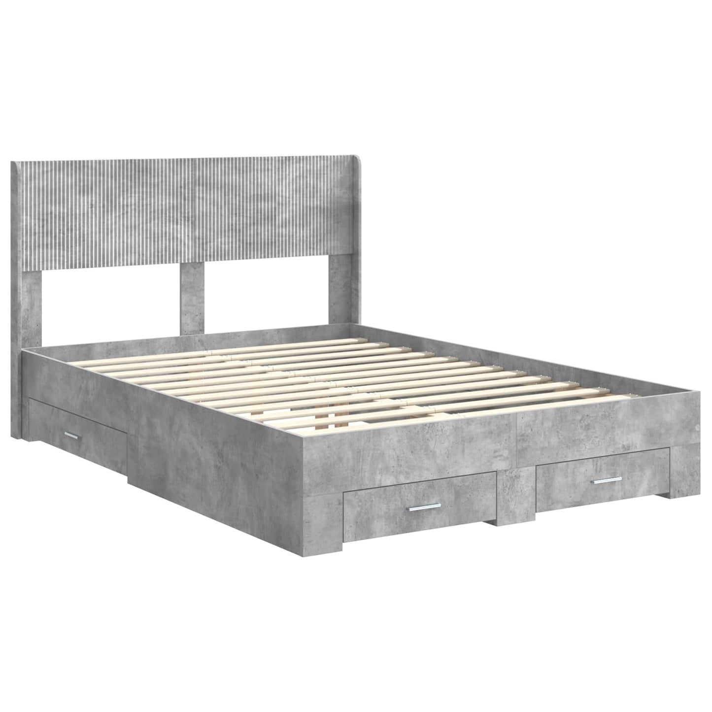 vidaXL Bed Frame with Storage and Headboard Concrete Grey 120 x 190 cm 4
