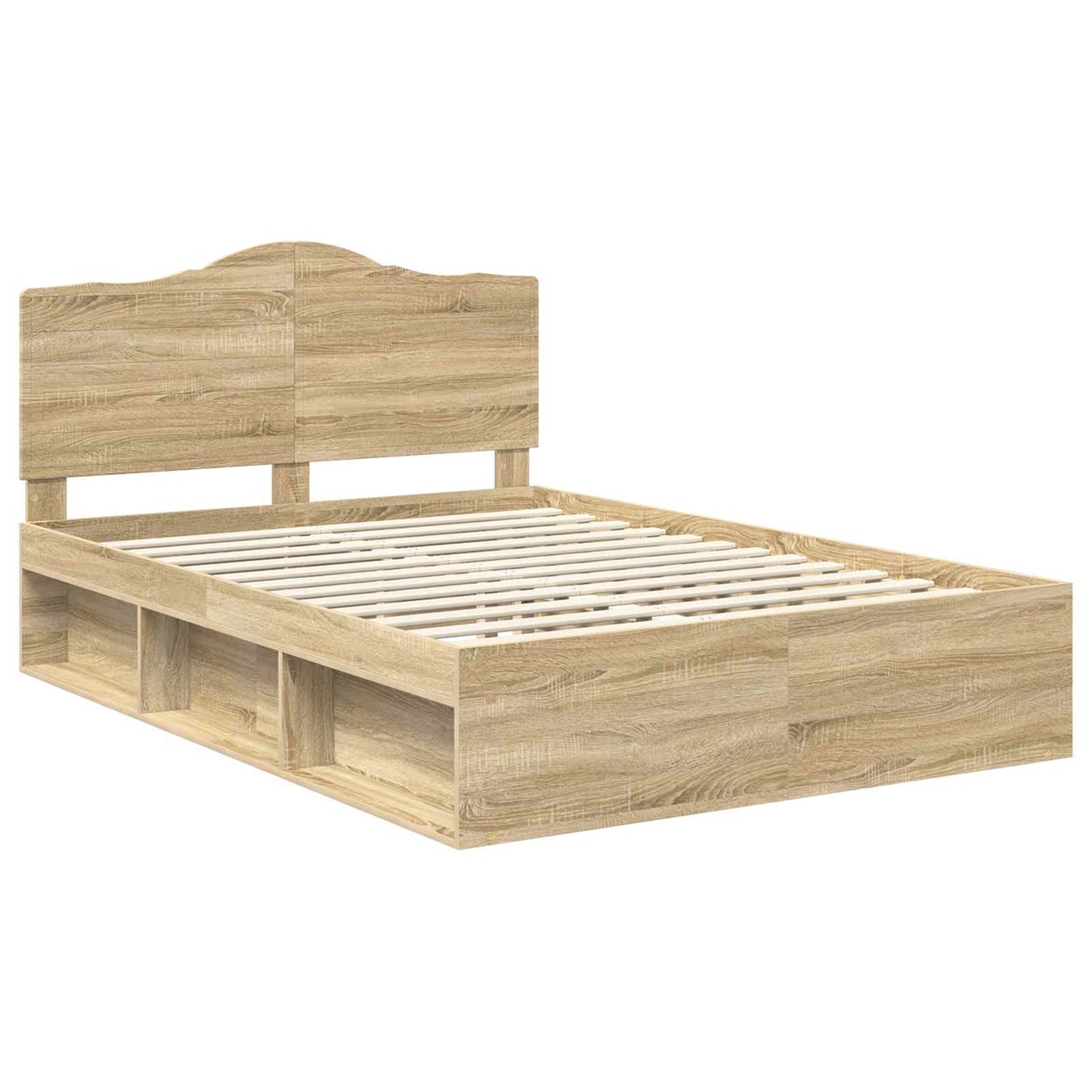 vidaXL Bed Frame with Headboard Sonoma 160 x 200 cm Solid Pine Wood 4
