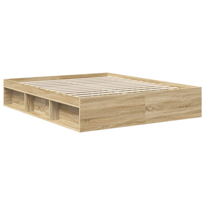 vidaXL Bed Frame with Headboard Sonoma 160 x 200 cm Solid Pine Wood 5