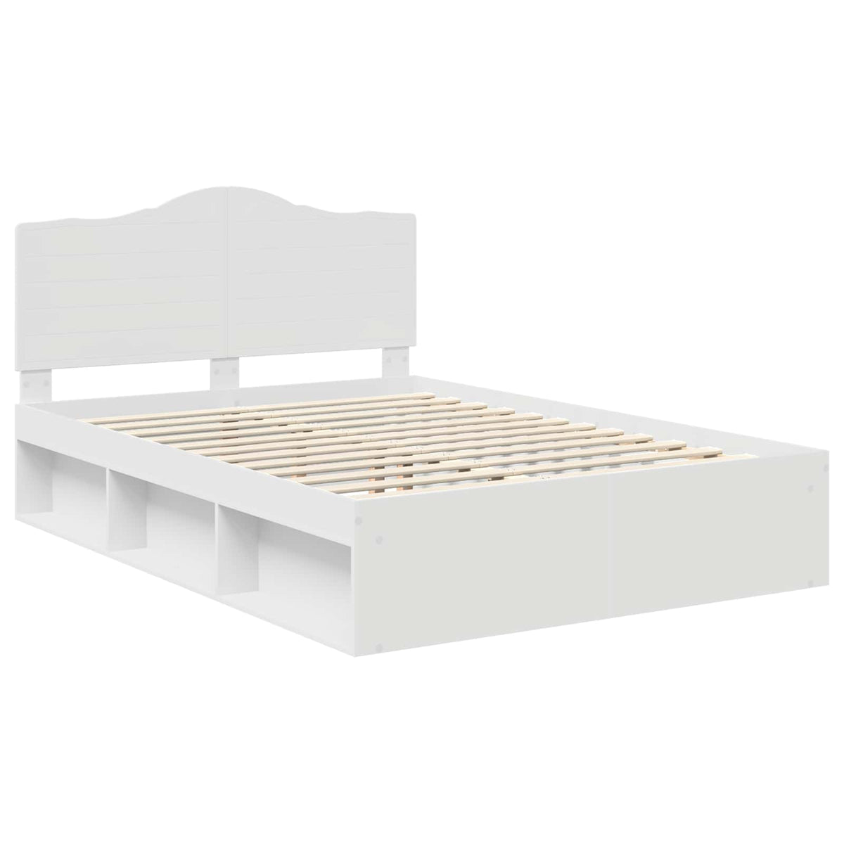 vidaXL Bed Frame with Headboard White 140 x 190 cm Solid Pine Wood 4
