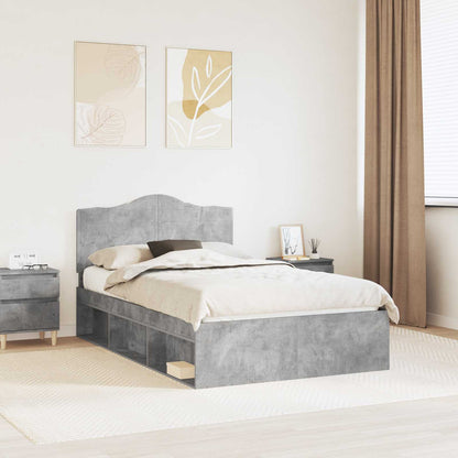 vidaXL Bed Frame Concerte Grey 135 x 190 cm Solid Pine Wood 1