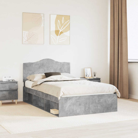 vidaXL Bed Frame Concerte Grey 135 x 190 cm Solid Pine Wood 1