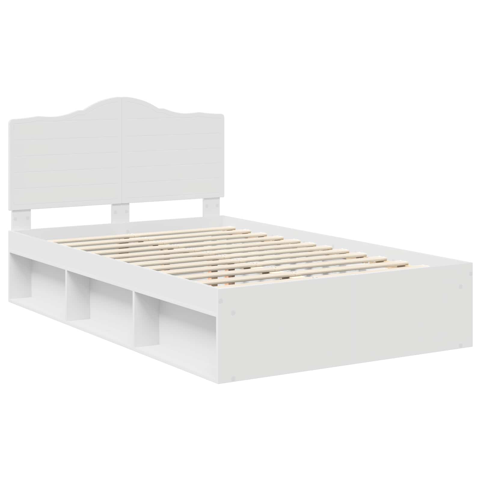 vidaXL Bed Frame with Headboard White 120 x 200 cm Solid Pine Wood 4