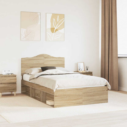 vidaXL Bed Frame with Headboard 120 x 190 cm Solid Pine Wood Length 190 cm Width 120 cm
