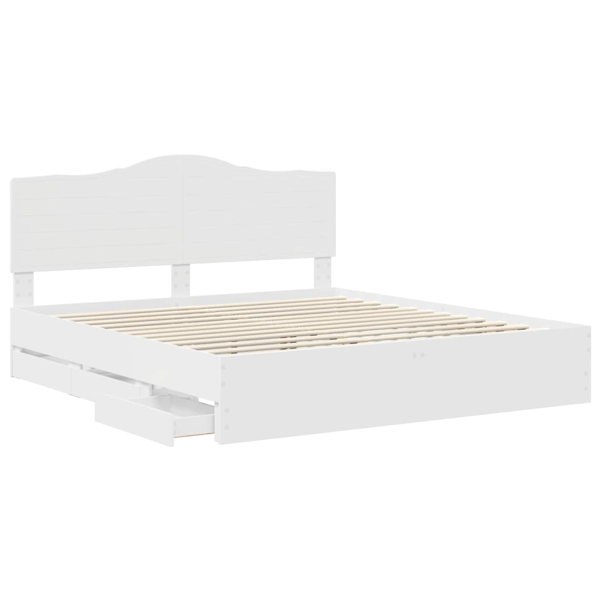 vidaXL Bed Frame with Drawer White 180 x 200 cm Engineer Wood 5