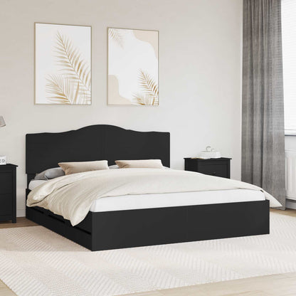 vidaXL Bed Frame with Drawer Black 180 x 200 cm Engineer Wood 1