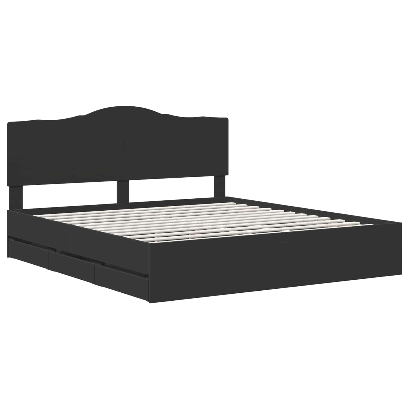 vidaXL Bed Frame with Drawer Black 180 x 200 cm Engineer Wood 4