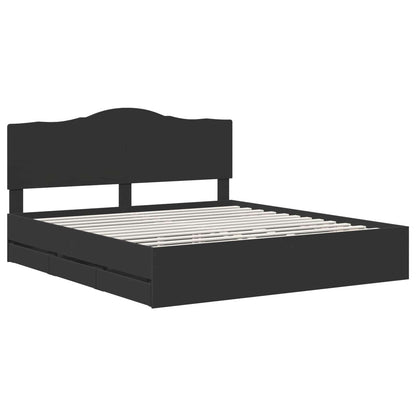 vidaXL Bed Frame with Drawer Black 180 x 200 cm Engineer Wood 4