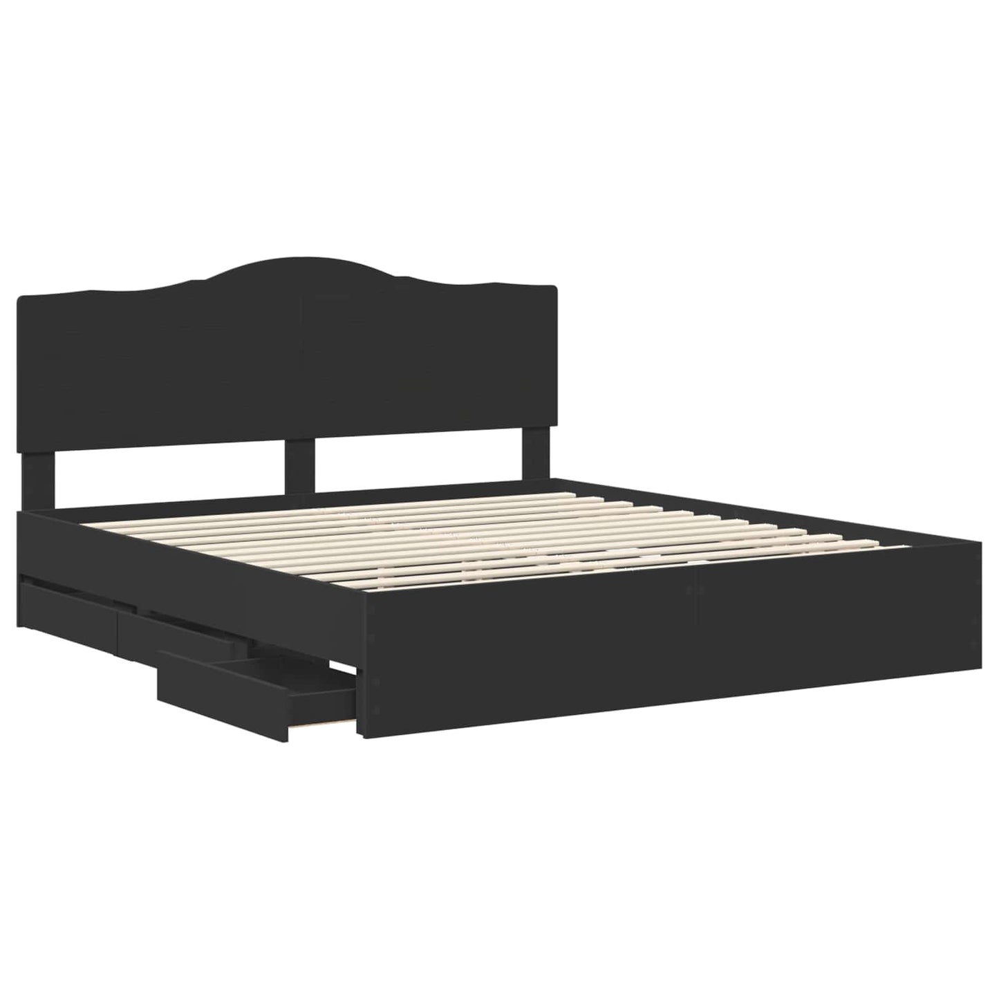 vidaXL Bed Frame with Drawer Black 180 x 200 cm Engineer Wood 5
