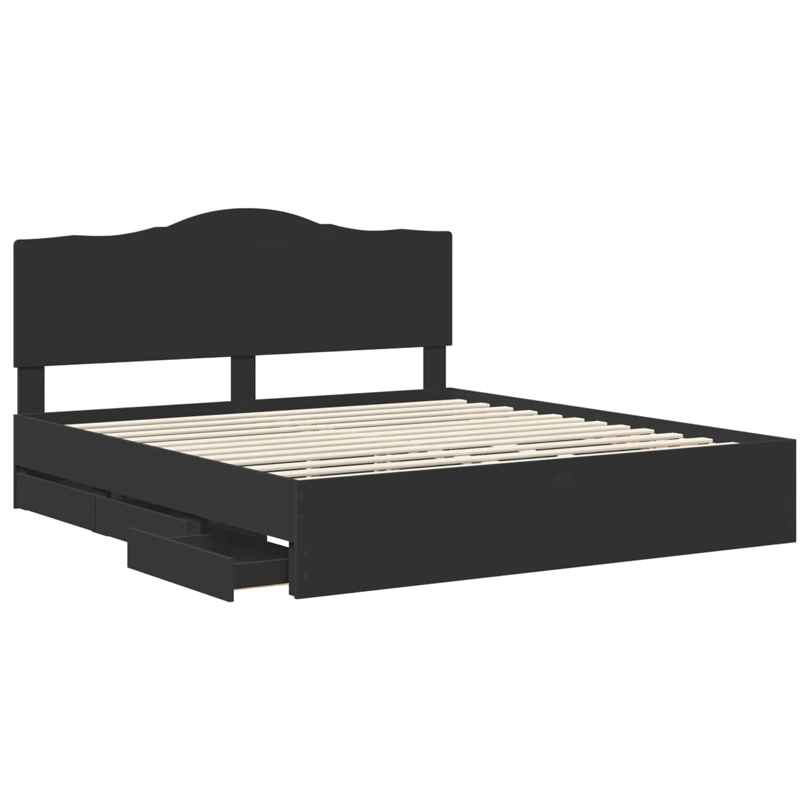 vidaXL Bed Frame with Drawer Black 180 x 200 cm Engineer Wood 5