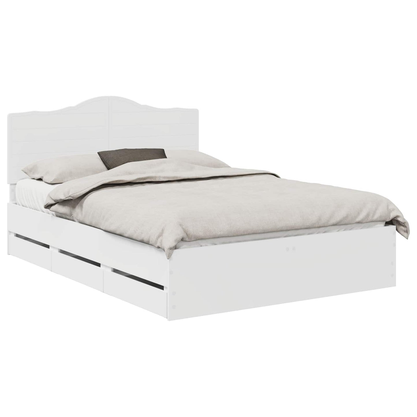 vidaXL Bed Frame with Drawer White 160 x 200 cm Engineer Wood 2
