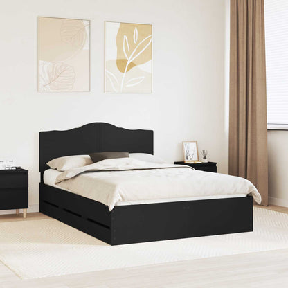 vidaXL Bed Frame with Drawer Black 160 x 200 cm Engineer Wood 1