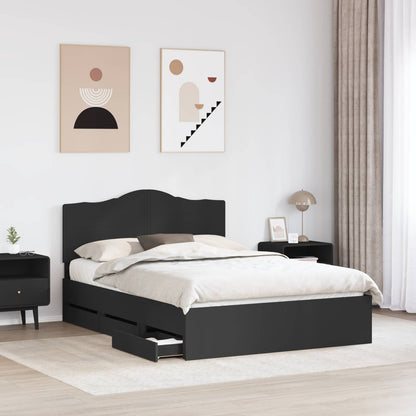 vidaXL Bed Frame with Drawer Black 160 x 200 cm Engineer Wood 3