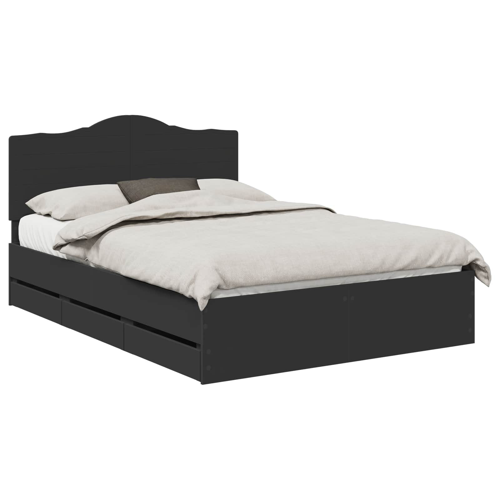 vidaXL Bed Frame with Drawer Black 160 x 200 cm Engineer Wood 2