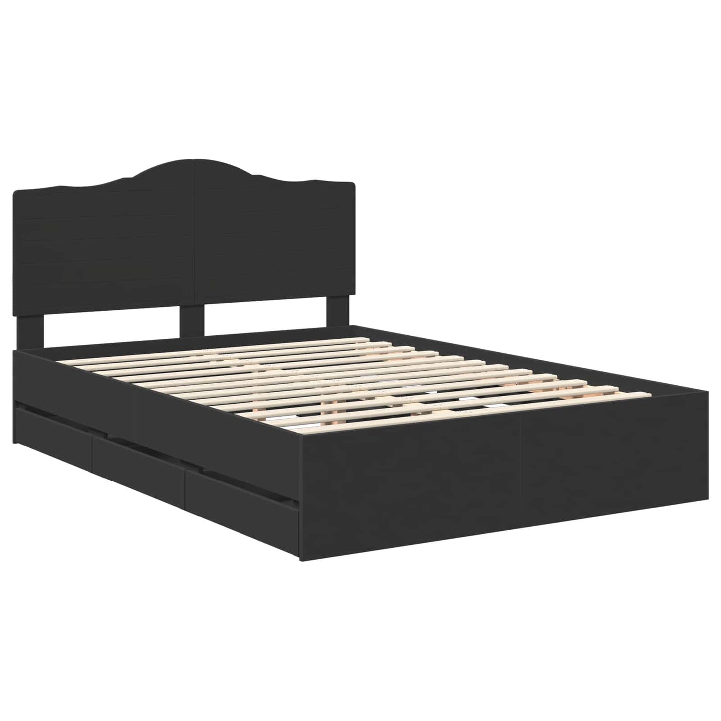 vidaXL Bed Frame with Drawer Black 160 x 200 cm Engineer Wood 4