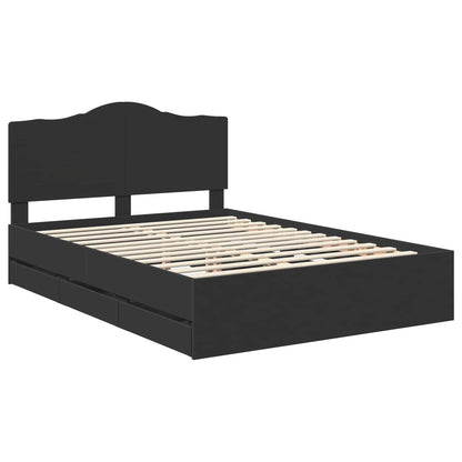 vidaXL Bed Frame with Drawer Black 160 x 200 cm Engineer Wood 4