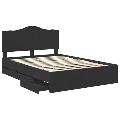 vidaXL Bed Frame with Drawer Black 160 x 200 cm Engineer Wood 5