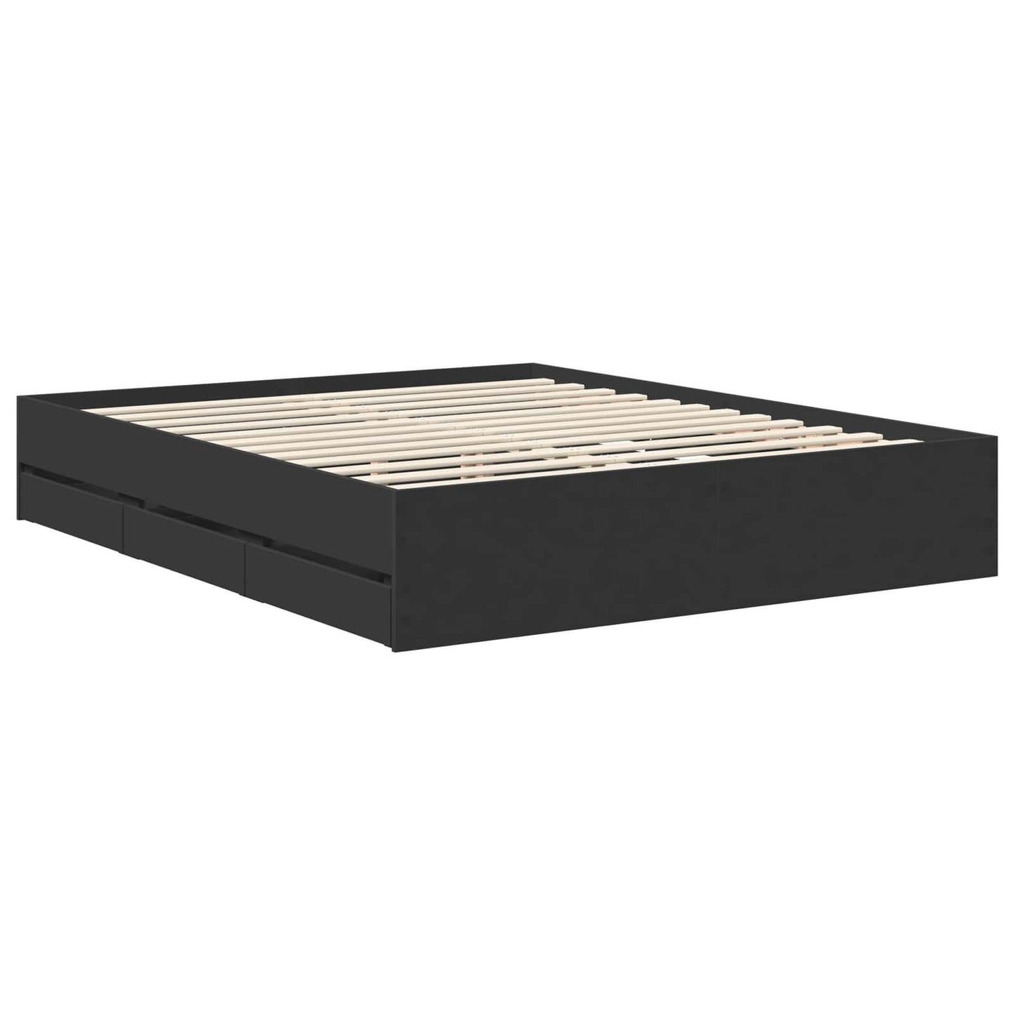vidaXL Bed Frame with Drawer Black 160 x 200 cm Engineer Wood 6
