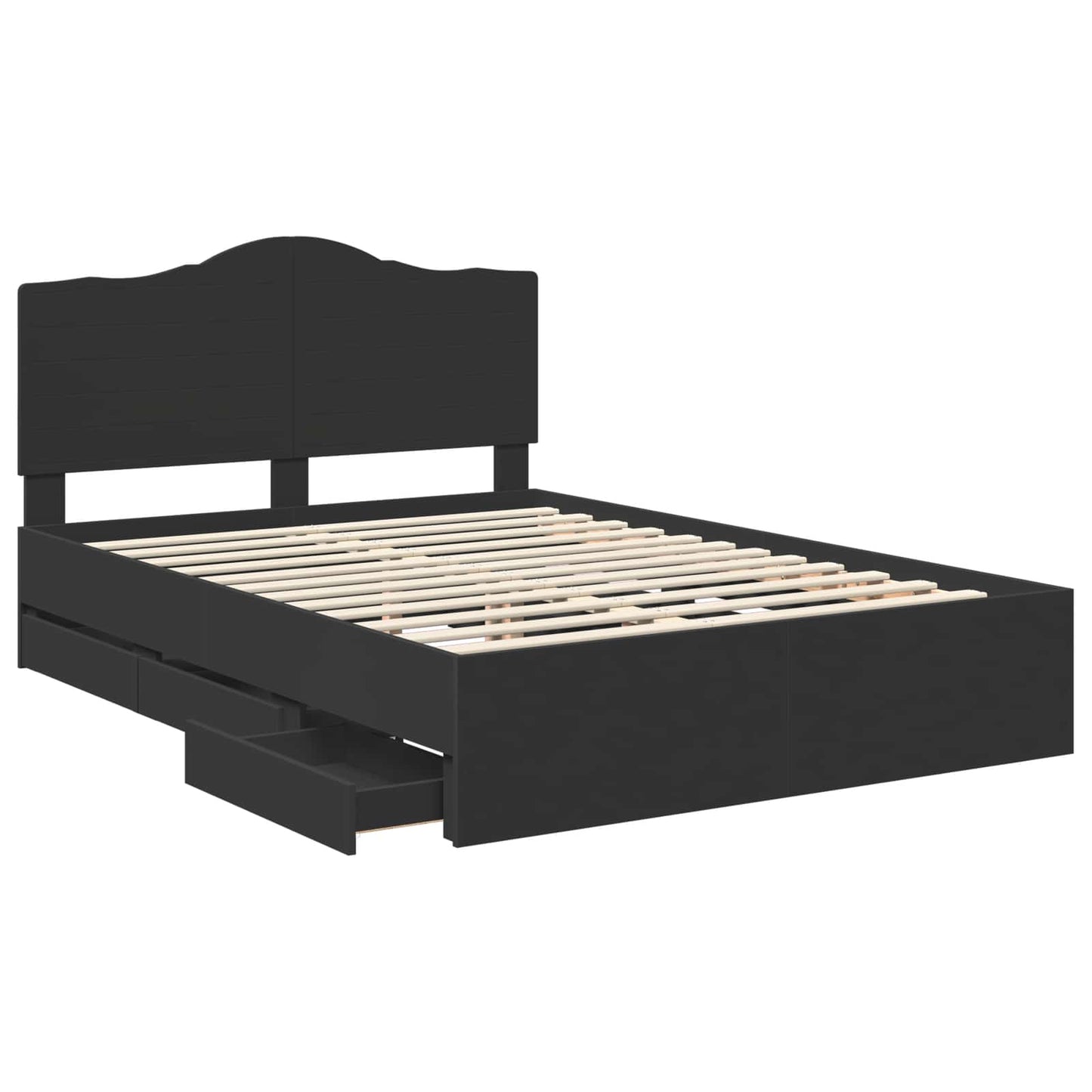vidaXL Bed Frame with Drawer Black 140 x 200 cm Engineer Wood 5
