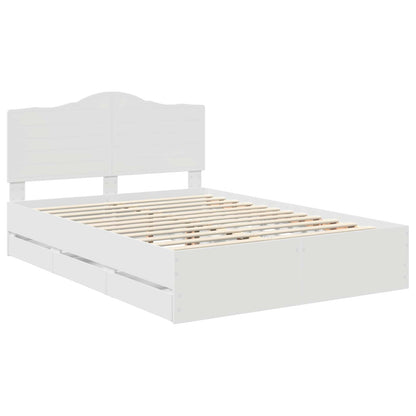 vidaXL Bed Frame with Drawer White 140 x 190 cm Engineer Wood 4