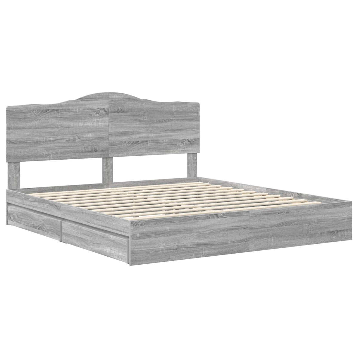 vidaXL Storage Bed Adjustable Grey Sonoma 200 x 200 cm Engineered Wood 4