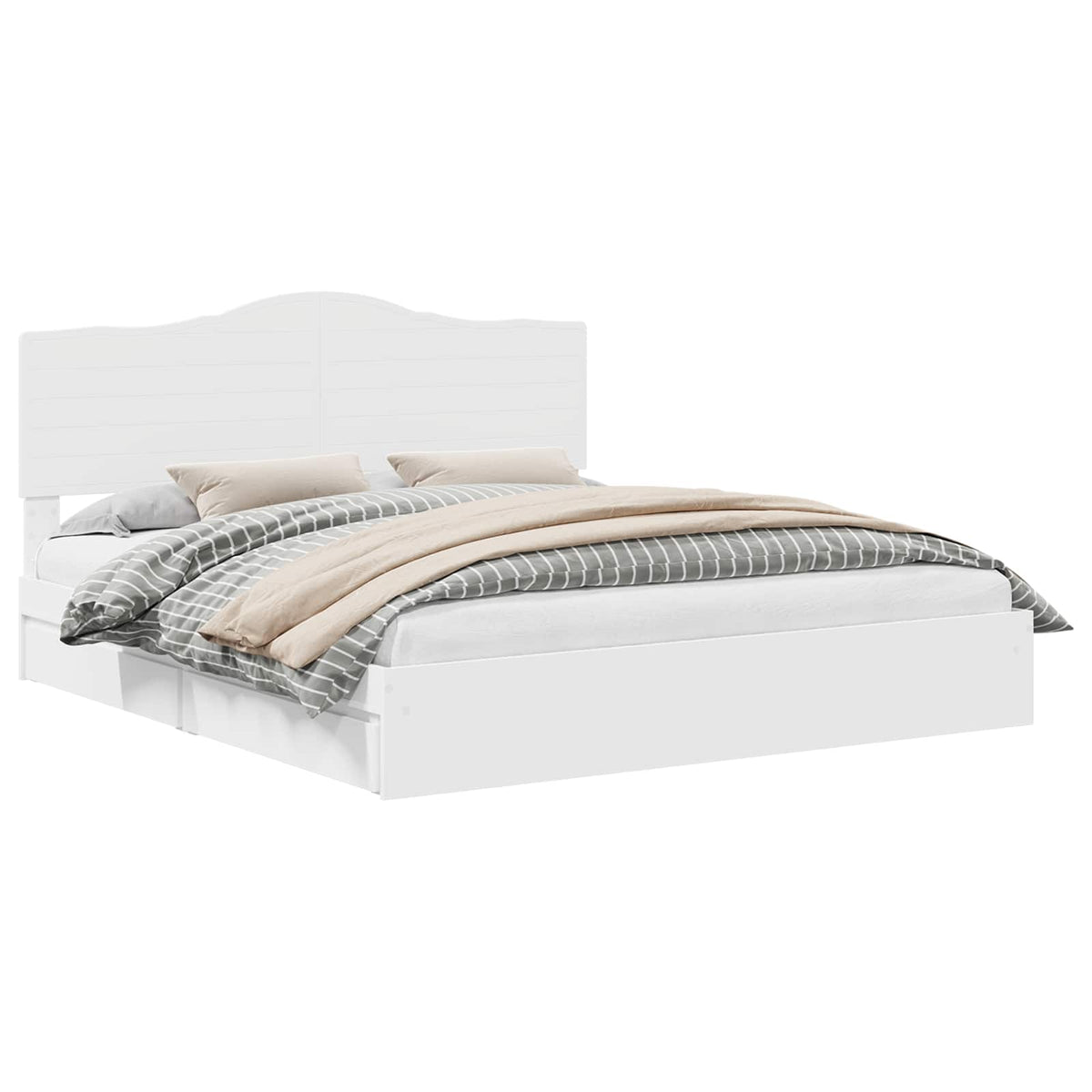 vidaXL Storage Bed with Drawer White 180 x 200 cm Engineered Wood 2
