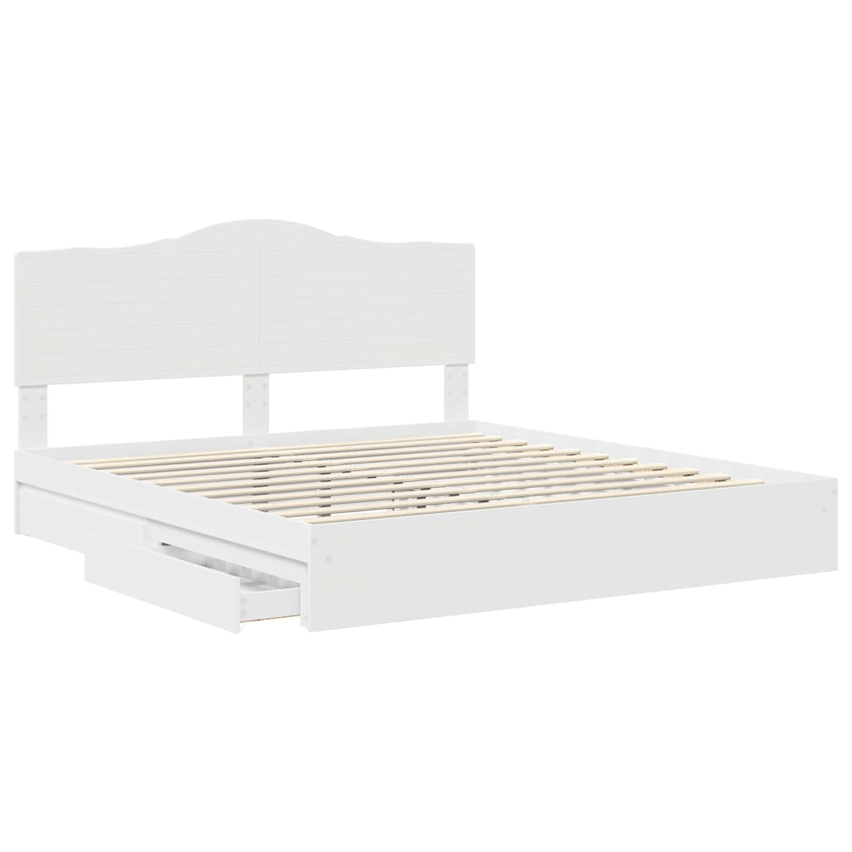 vidaXL Storage Bed with Drawer White 180 x 200 cm Engineered Wood 5