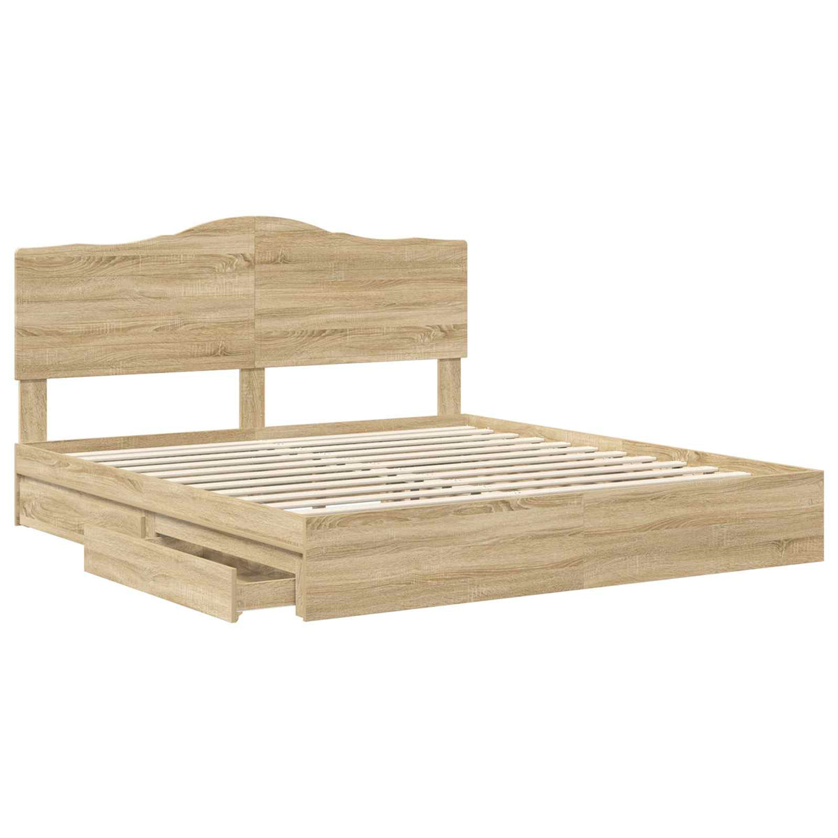 vidaXL Storage Bed with Drawer Sonoma Oak 180 x 200 cm Engineered Wood 5