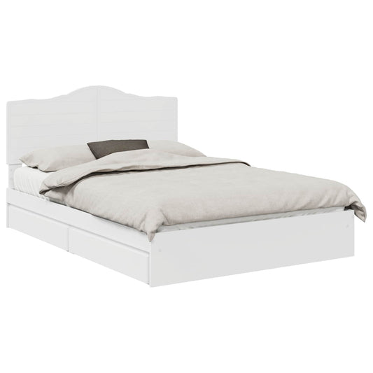 Storage Bed with Drawer Engineered Wood Length 200 cm White 160 cm