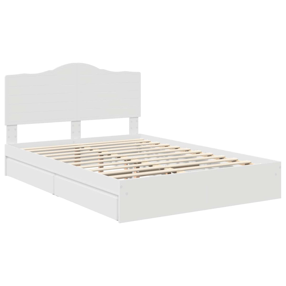 vidaXL Storage Bed with Drawer White 160 x 200 cm Engineered Wood 4