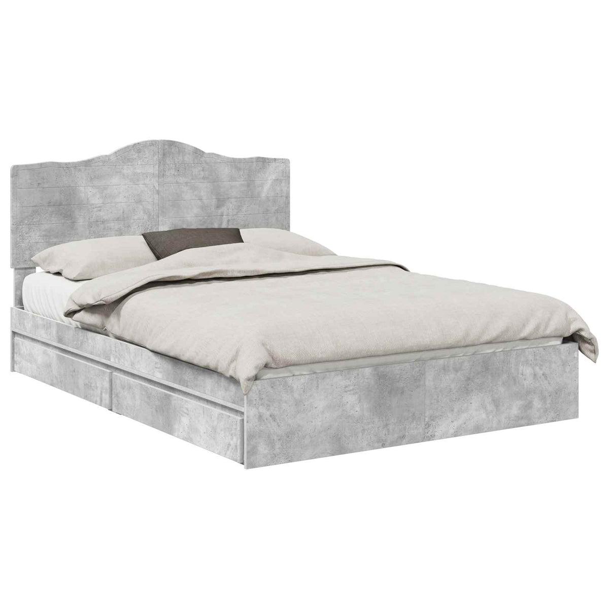 vidaXL Storage Bed Concrete Grey 150 x 200 cm Engineered Wood 2