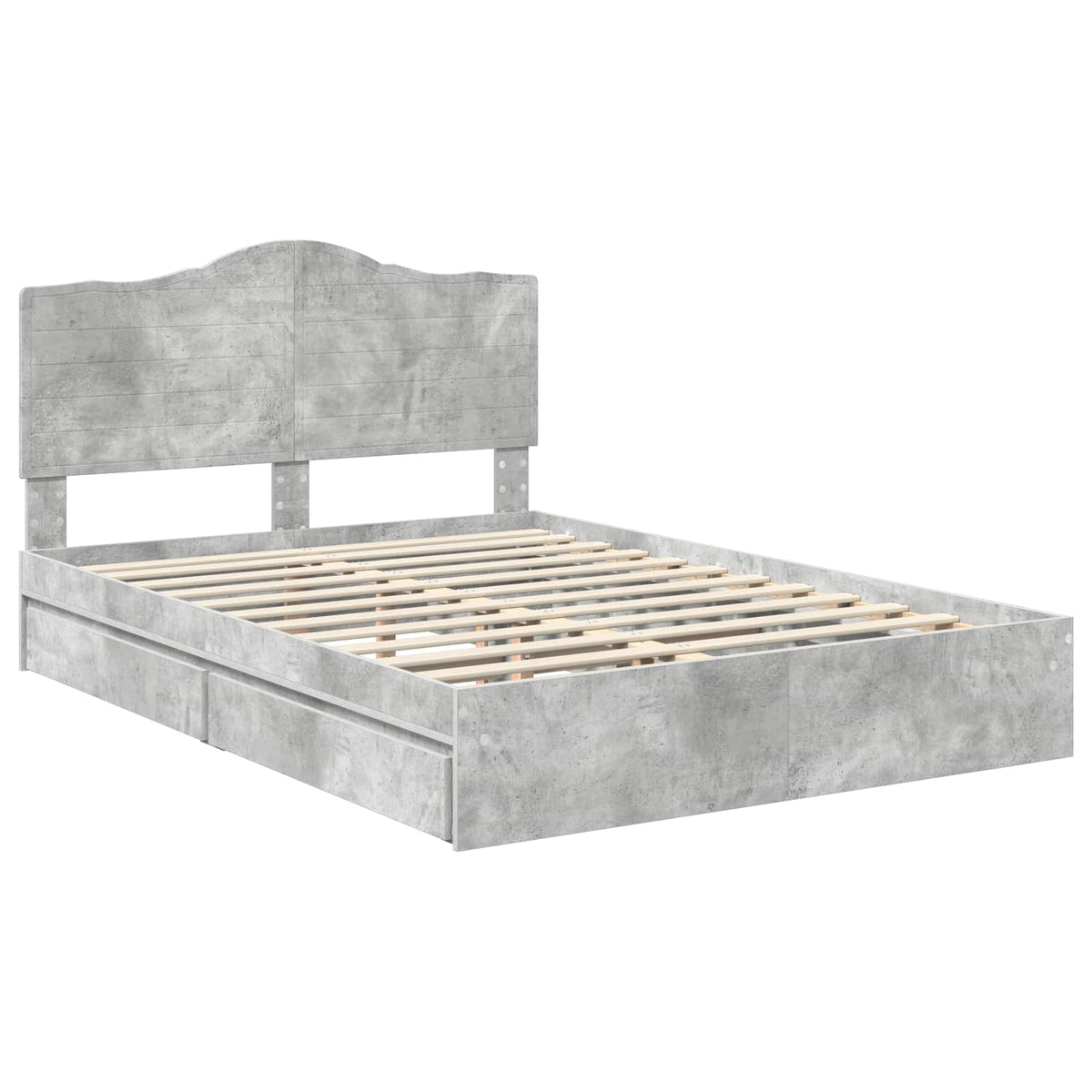 vidaXL Storage Bed Concrete Grey 150 x 200 cm Engineered Wood 4