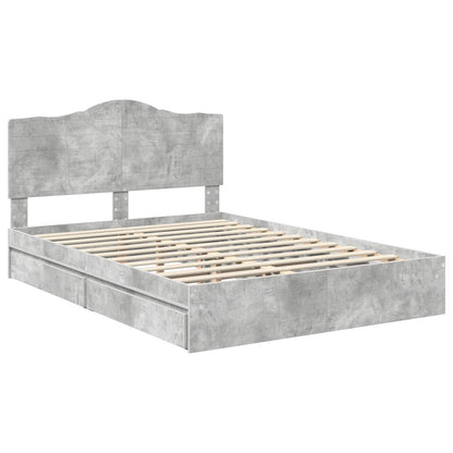 vidaXL Storage Bed Concrete Grey 150 x 200 cm Engineered Wood 4