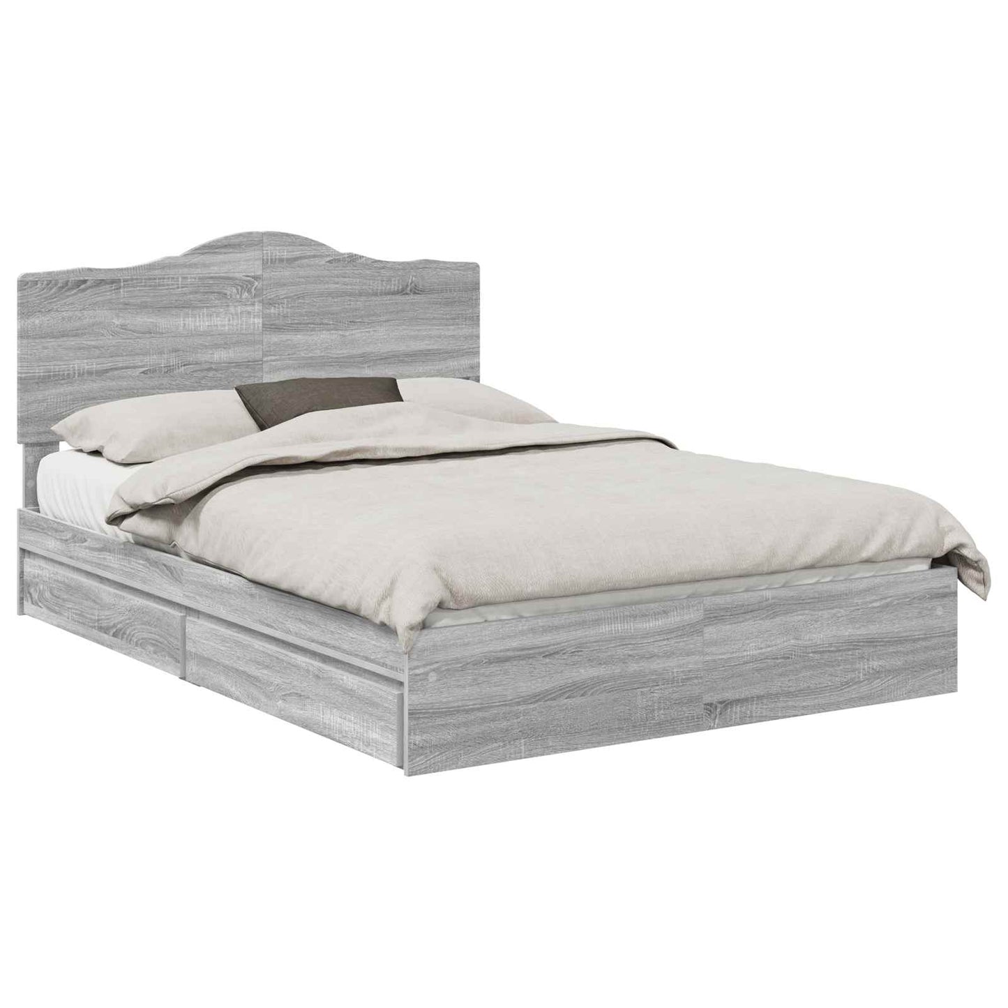 vidaXL Storage Bed Adjustable Grey Sonoma 150 x 200 cm Engineered Wood 2