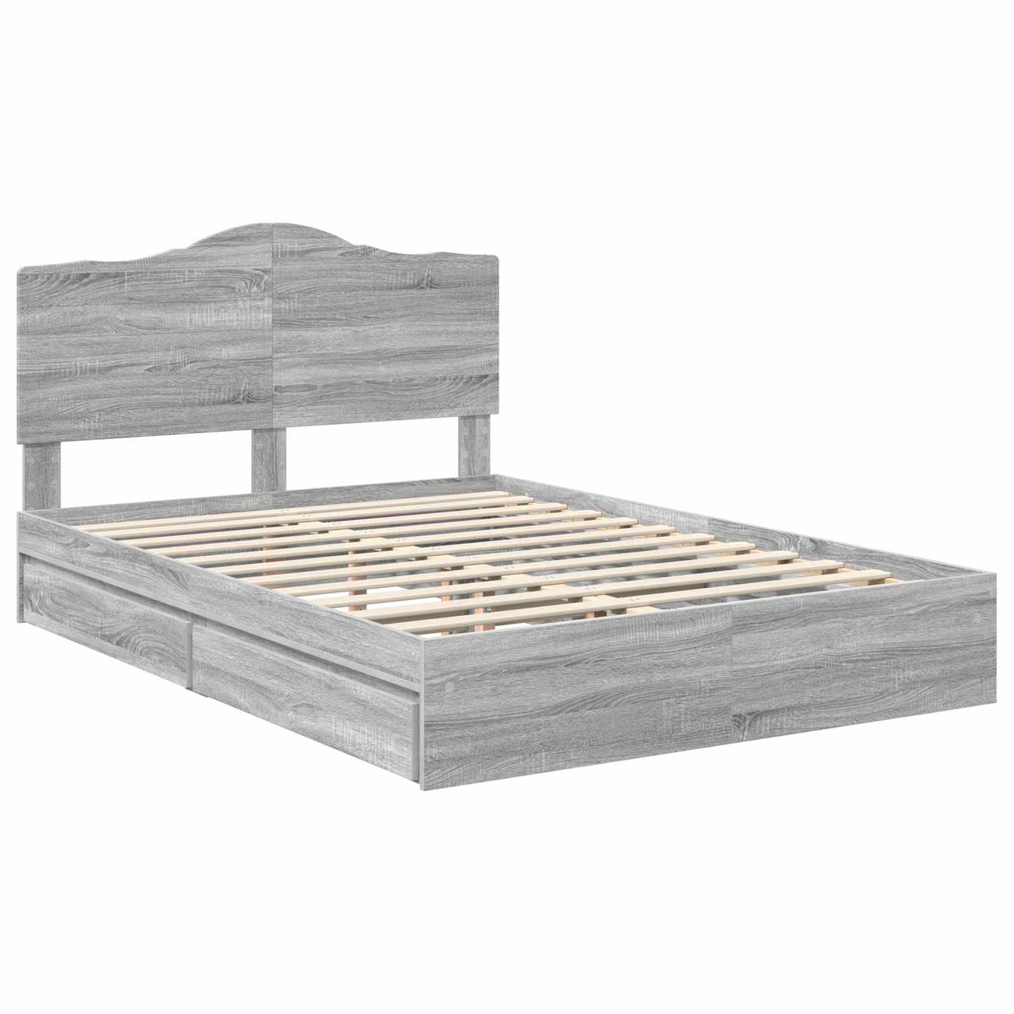 vidaXL Storage Bed Adjustable Grey Sonoma 150 x 200 cm Engineered Wood 4