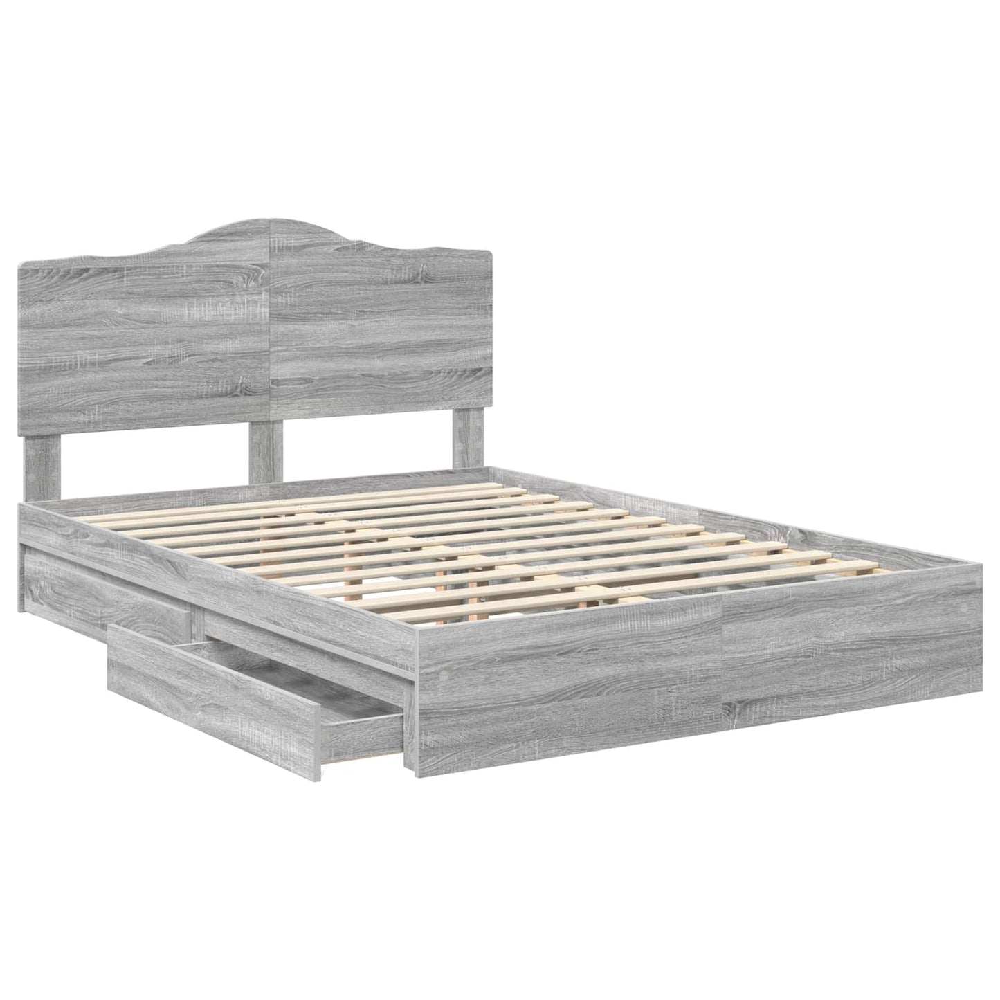 vidaXL Storage Bed Adjustable Grey Sonoma 150 x 200 cm Engineered Wood 5