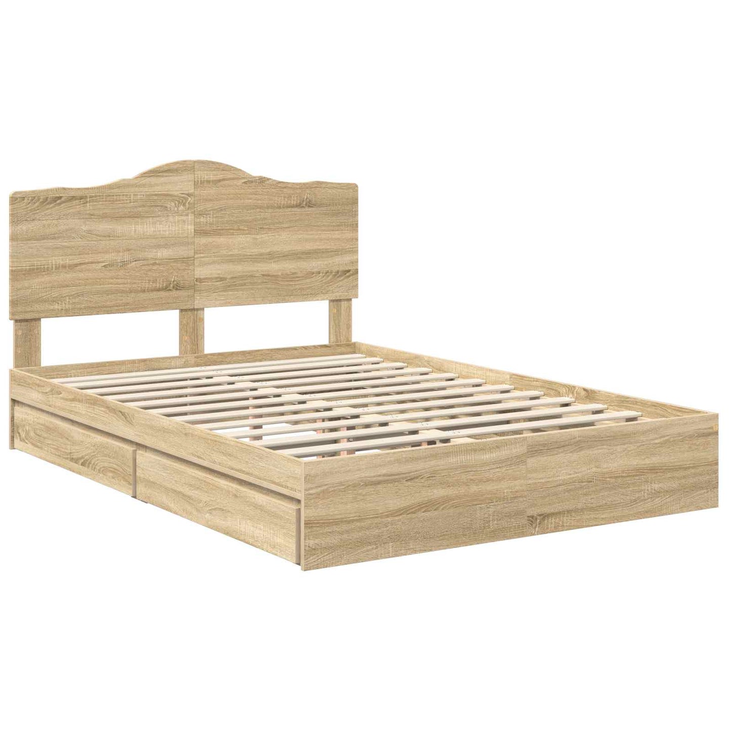 vidaXL Storage Bed with Drawer Sonoma Oak 140 x 190 cm Engineered Wood 4